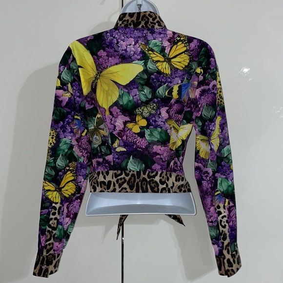 Dolce & Gabbana x Khaled Short poplin shirt butterfly print knot detail - Picture 12 of 15